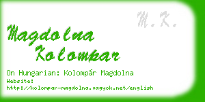 magdolna kolompar business card